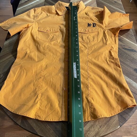 Harley Davidson Top Button Up Short Sleeve Shirt Graphic Lightweight Medium - Picture 5 of 8